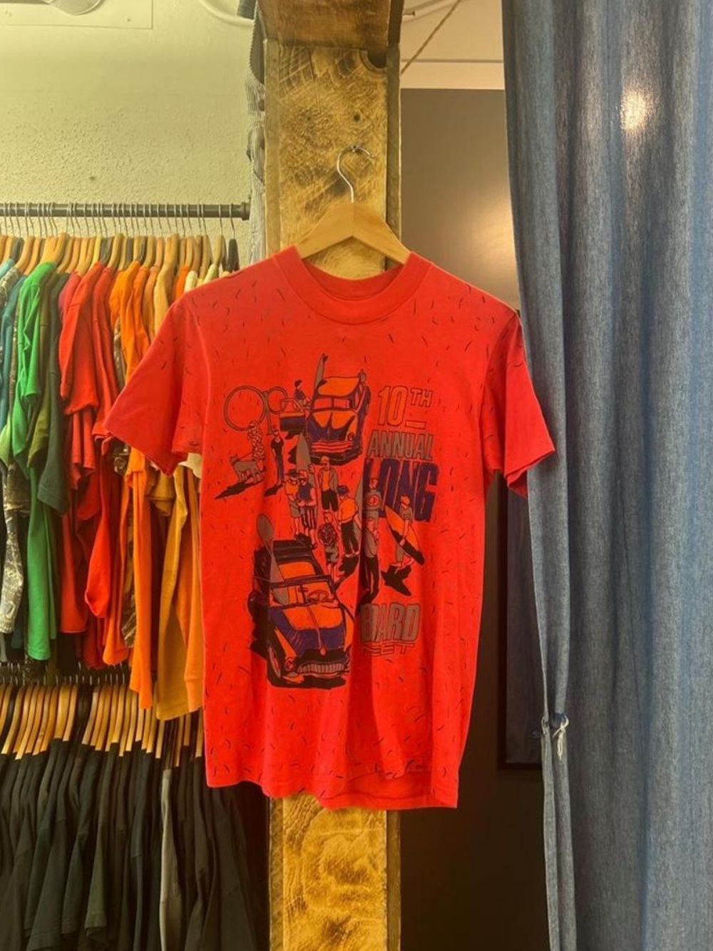 Vintage Ocean Pacific Red Graphic Short-Sleeve Men's T-Shirt